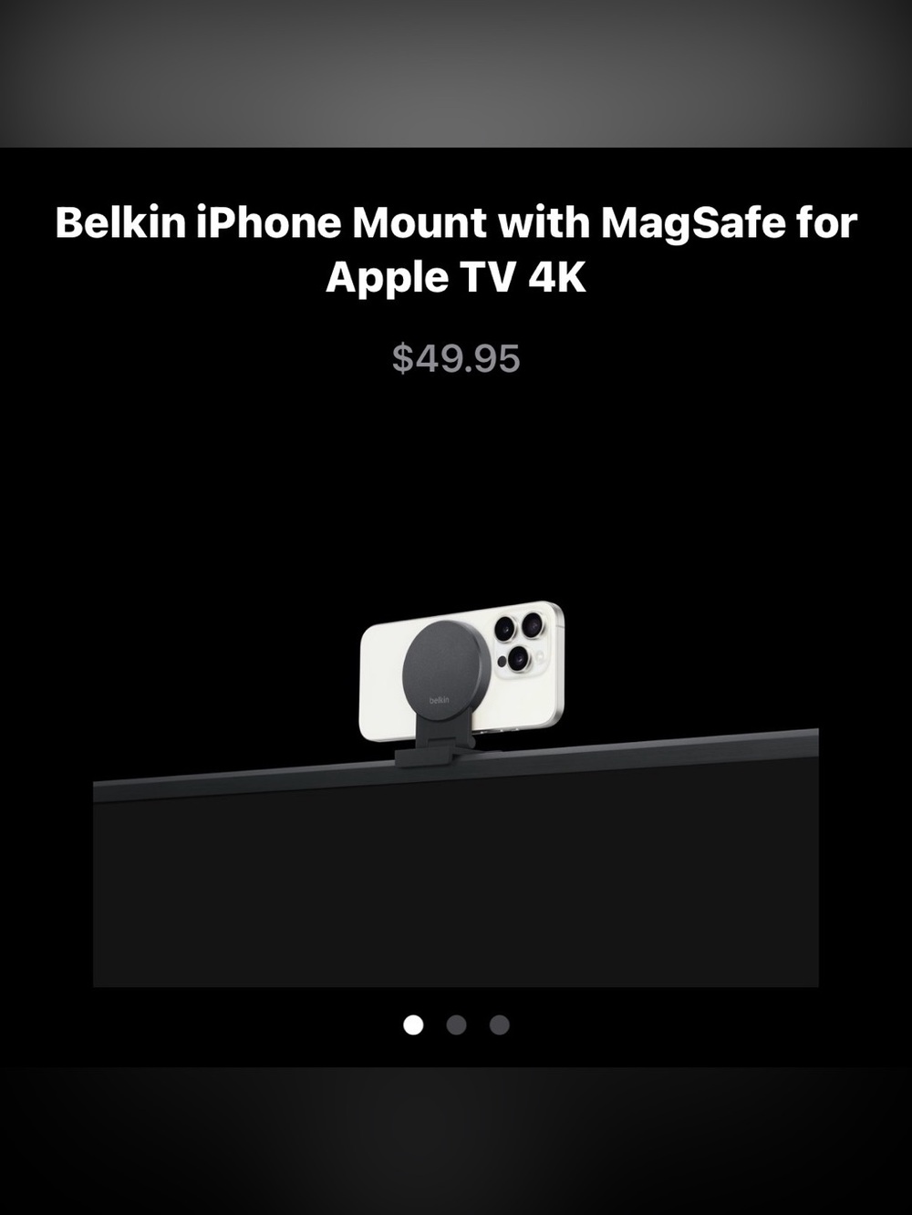 Belkin iPhone Mount with MagSafe for Apple TV 4K